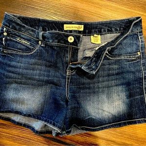 Paris Blues Embroidered Pocket Denim Shorts